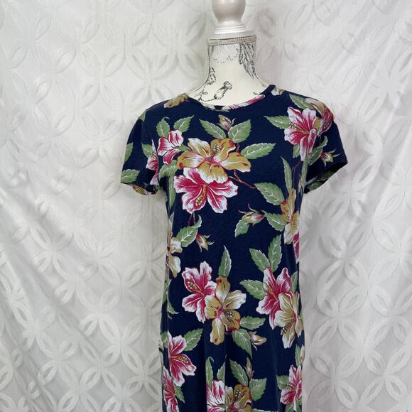 Polo Ralph Lauren Navy Blue Floral Shift Dress Size M - Picture 4 of 5